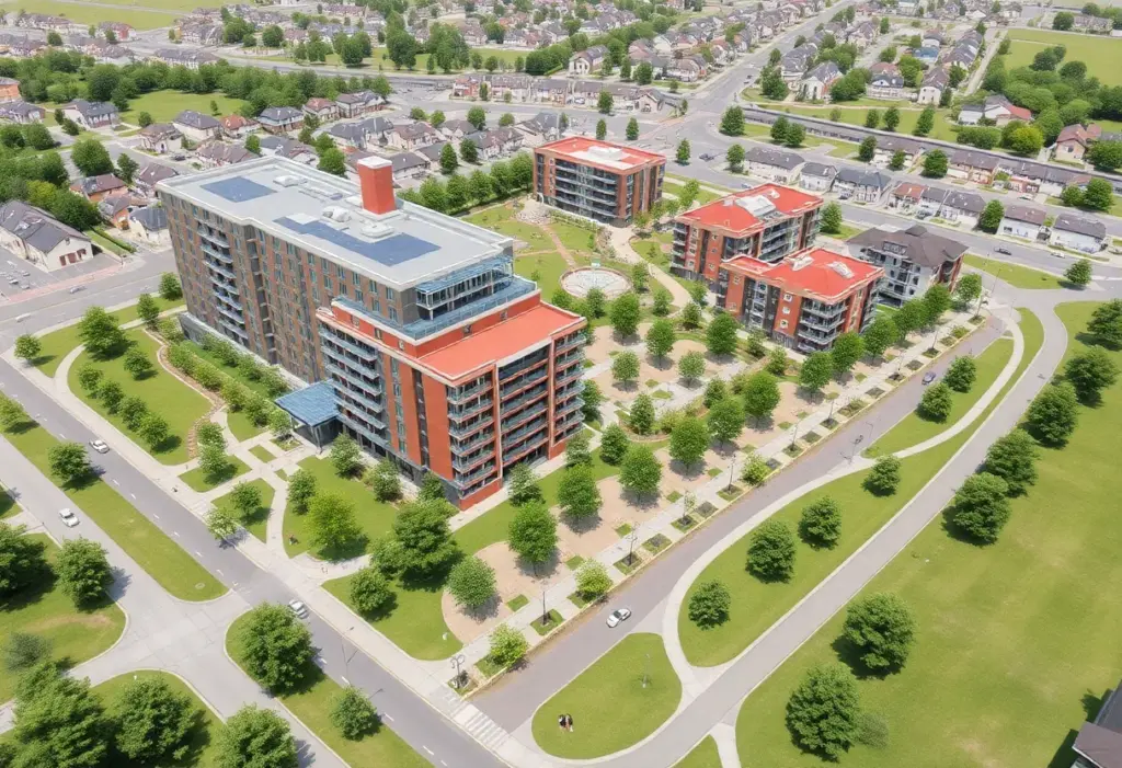 Architectural rendering of the Hamburg East development in Lexington
