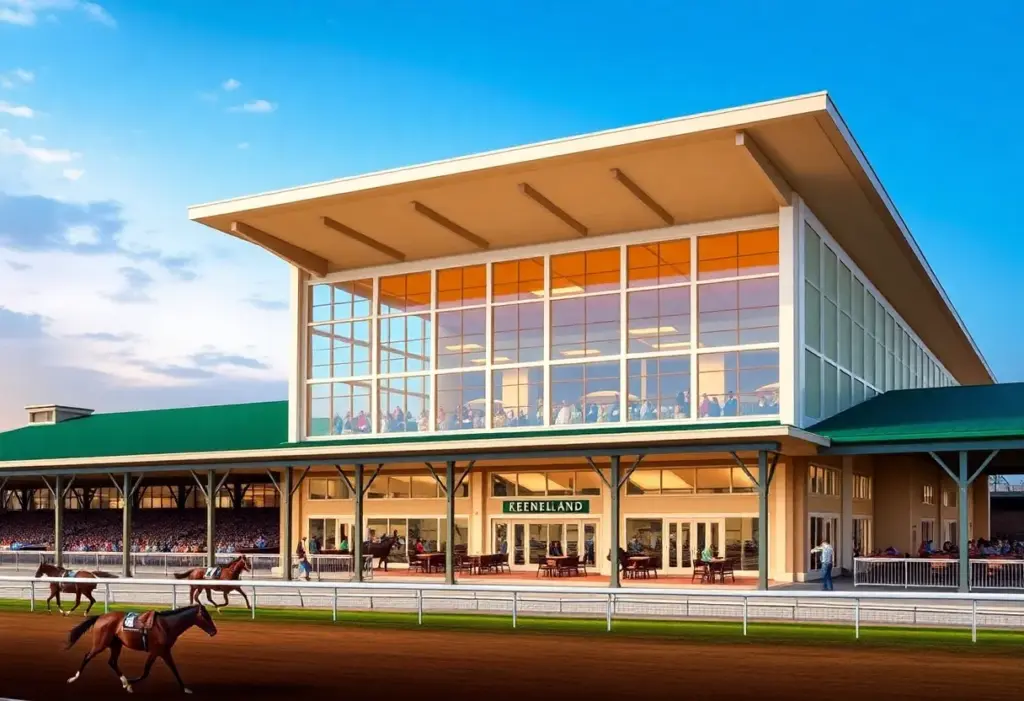 Exterior view of the new Paddock Building at Keeneland
