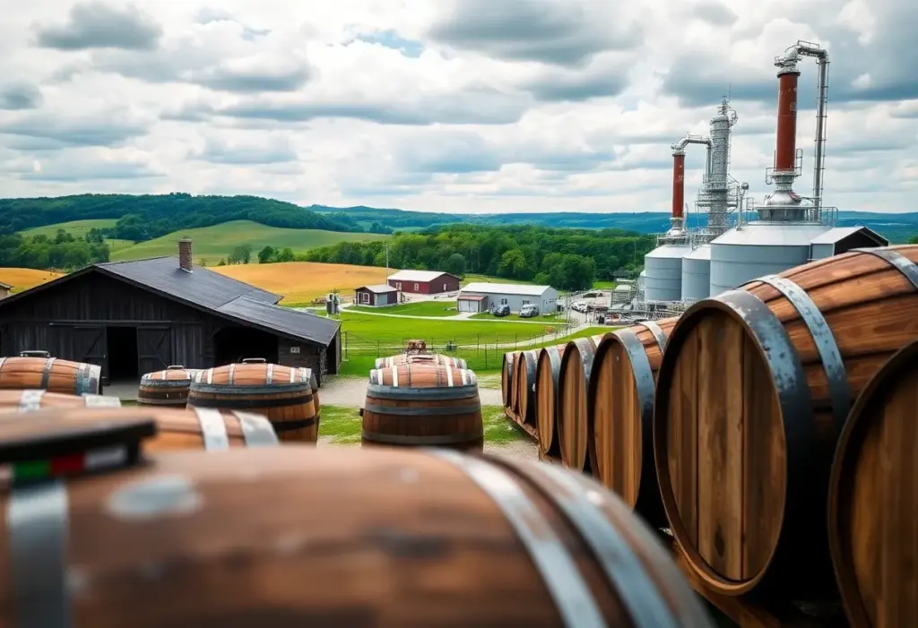 A beautiful distillery on the Kentucky Bourbon Trail surrounded by nature.