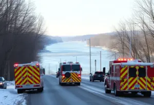Emergency crews searching along the Kentucky River