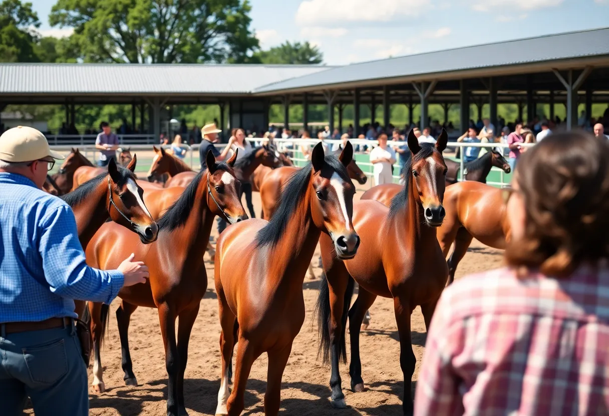 Yearlings on display at the Kentucky Winter Mixed Sale