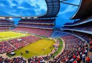Aerial view of Kroger Field with upgraded seating and fan amenities.