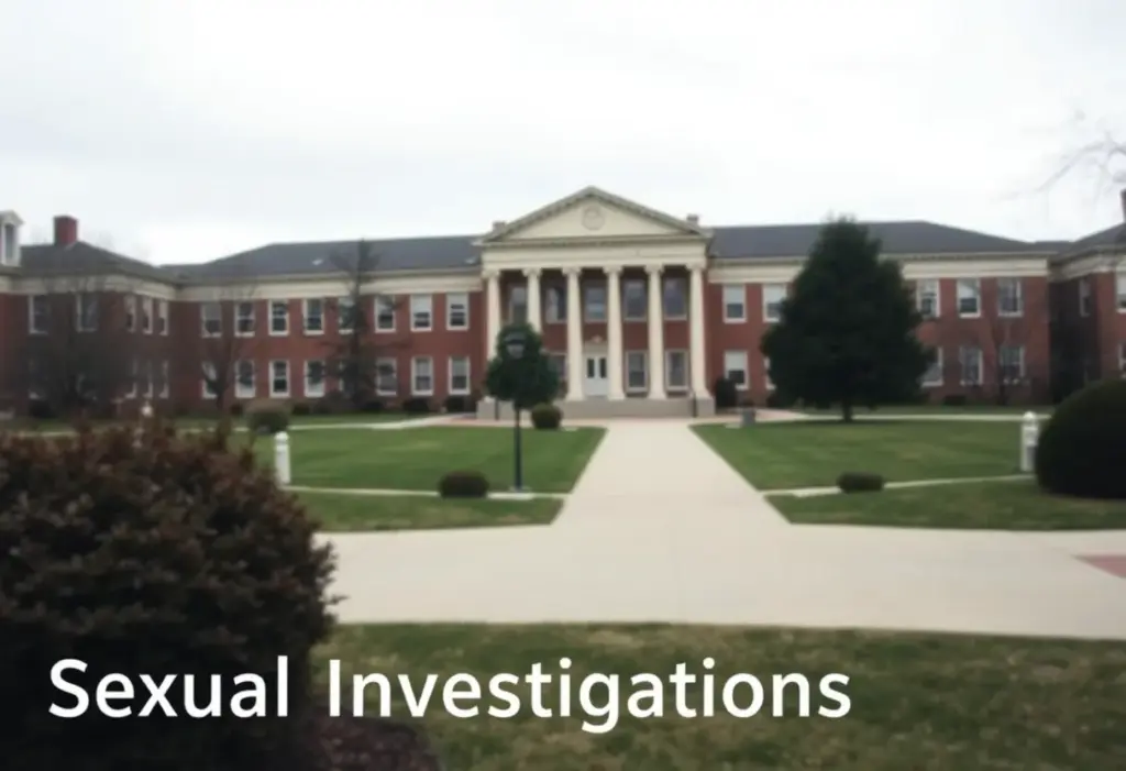 A college campus building symbolizing serious allegations