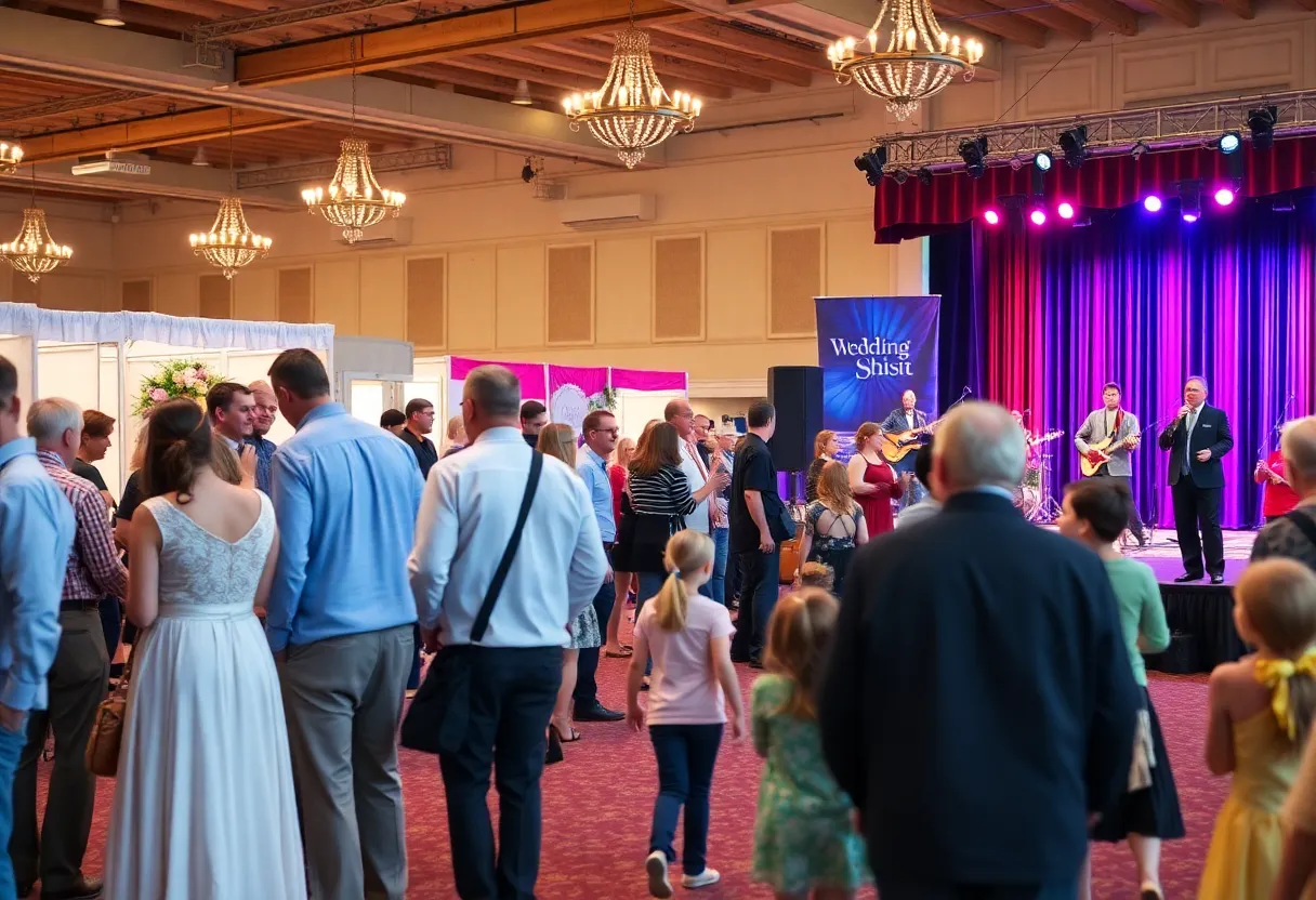 A collage of events in Lexington, including a wedding expo, a tribute concert, and children's theater.