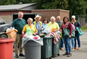Residents participating in Lexington's free trash disposal day.