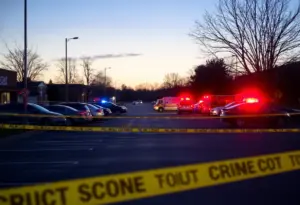 Police cordoned off a crime scene in Lexington, Kentucky following a shooting.