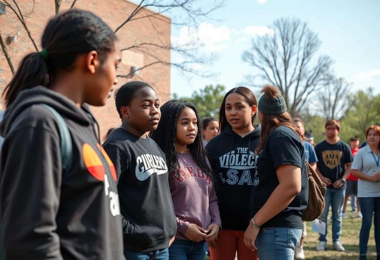 Teens participating in a violence prevention program in Lexington, Kentucky.