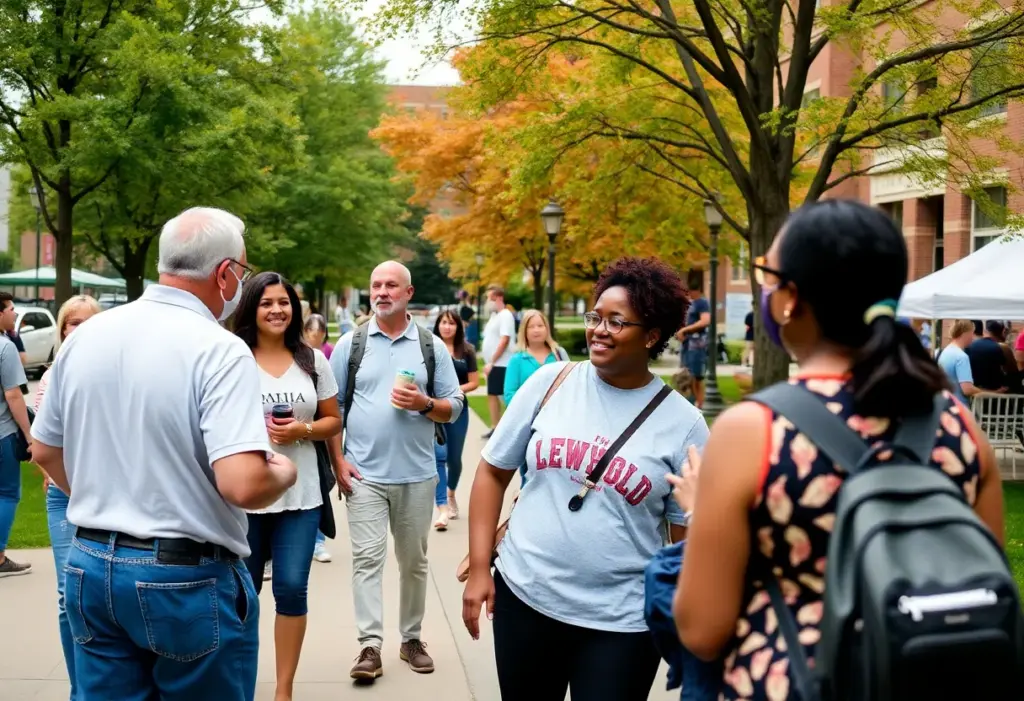 A lively park in Lexington filled with people enjoying community activities.
