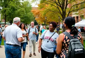 A lively park in Lexington filled with people enjoying community activities.