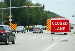 Emergency responders at a pedestrian crash site in Lexington, Kentucky.