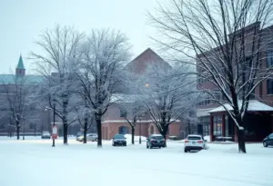 Snowy scene in Lexington during a severe cold snap