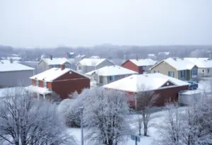 Snow-covered landscape in Lexington, Kentucky during a cold spell