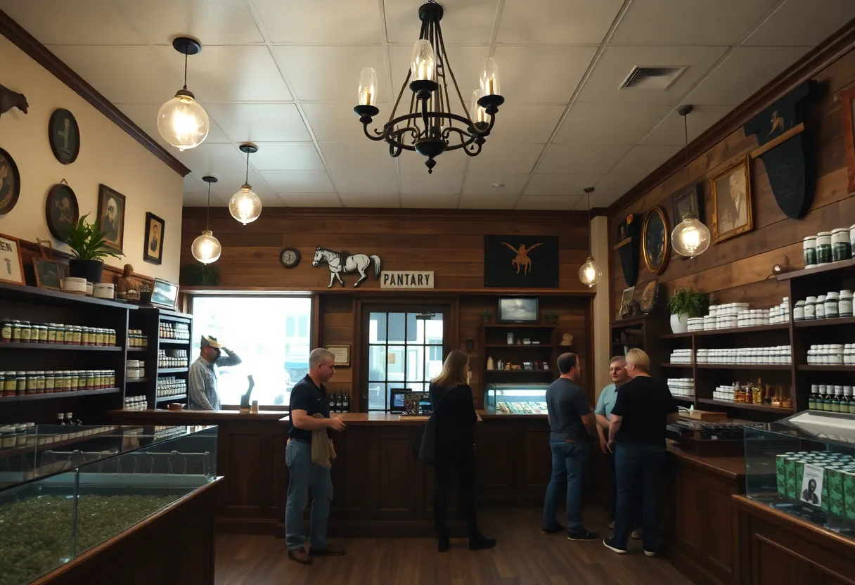 Speakeasy Dispensary lobby with horse theme and decor