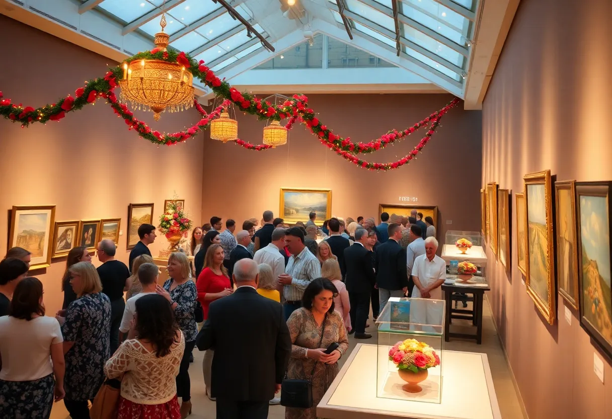 Guests enjoying a fundraiser event at the University of Kentucky Art Museum