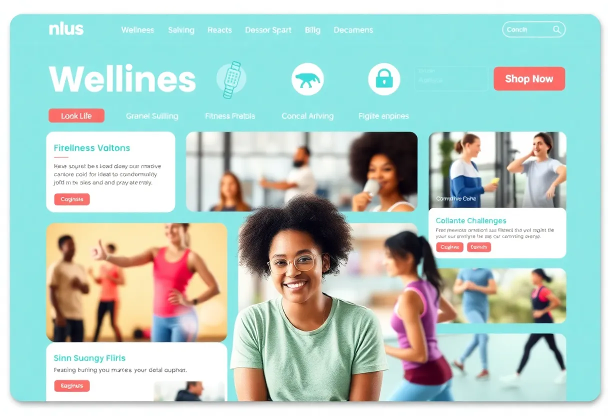 Screenshot of the Well at UK portal showcasing fitness classes and wellness resources.