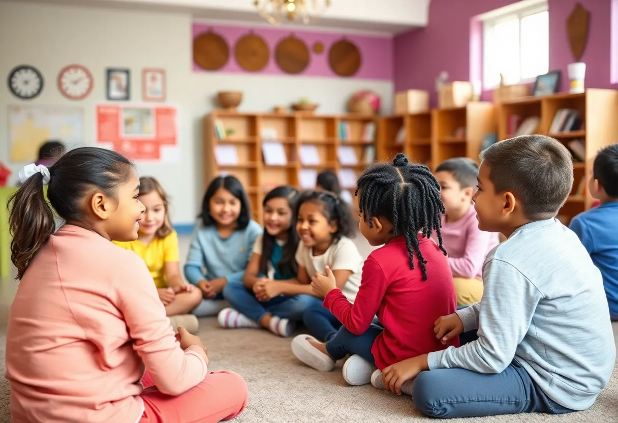 Children participating in programs at a community center supporting youth affected by gun violence.