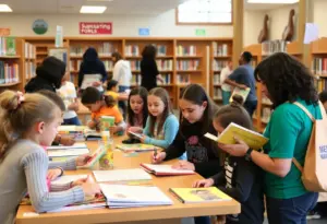 Families engaging in educational activities at Youth Villages community support event in Kentucky