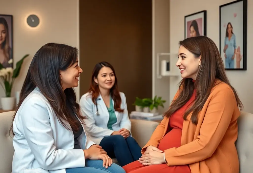 Women consulting in a fertility clinic