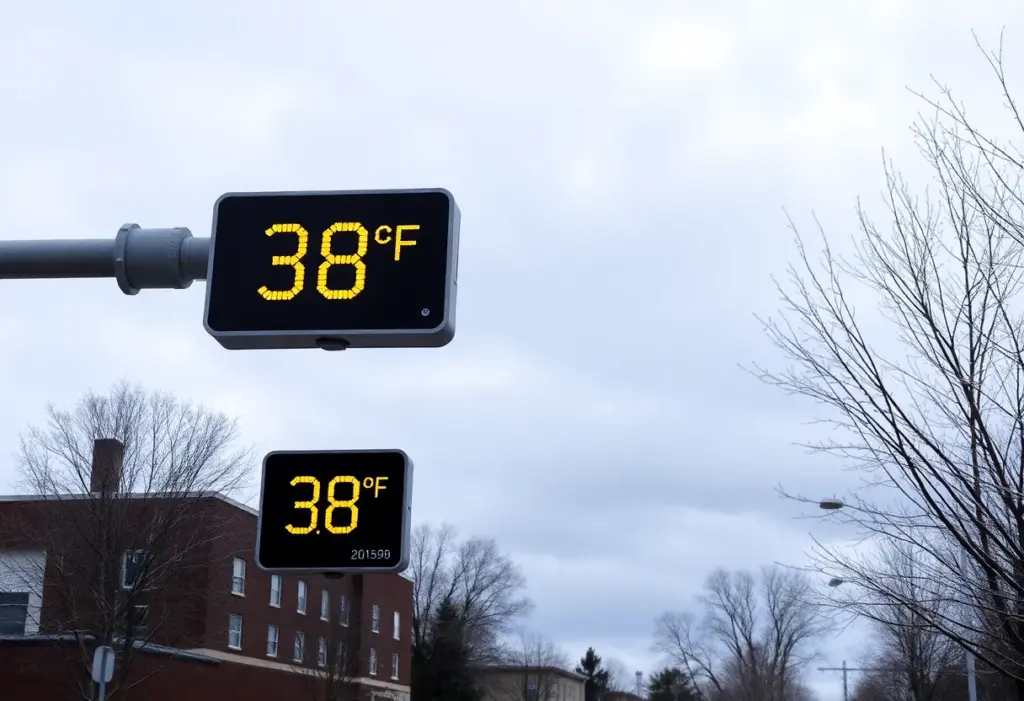 Winter weather in Lexington, Kentucky with cloudy skies.