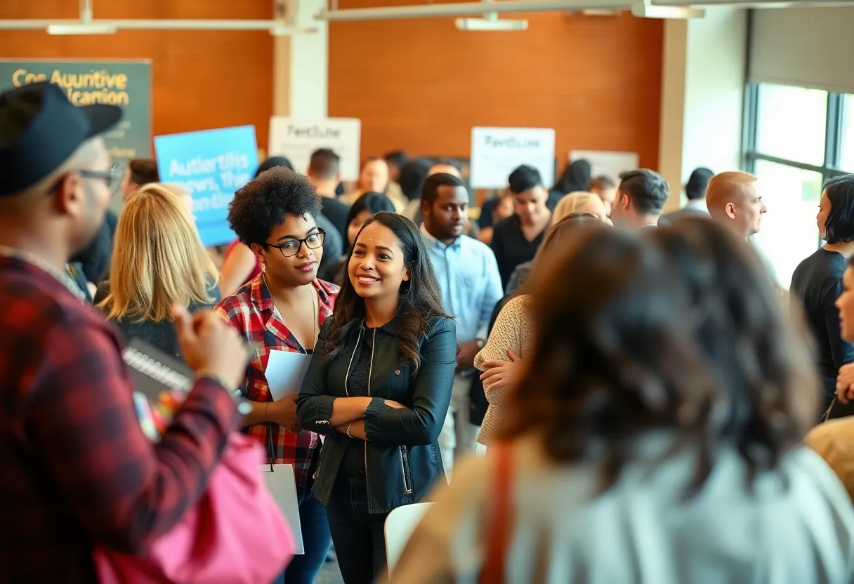 Participants engaging in a community advocacy event