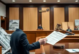 Courtroom scene related to Lexington Blue Roofing fraud case