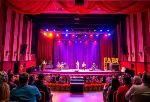 Theater stage set for Hadestown musical performance