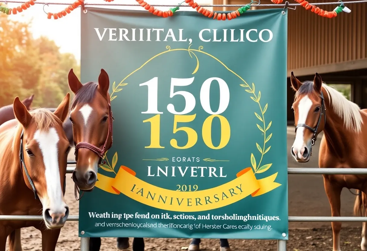 A community gathering celebrating the 150th anniversary of Hagyard Equine Medical Institute.