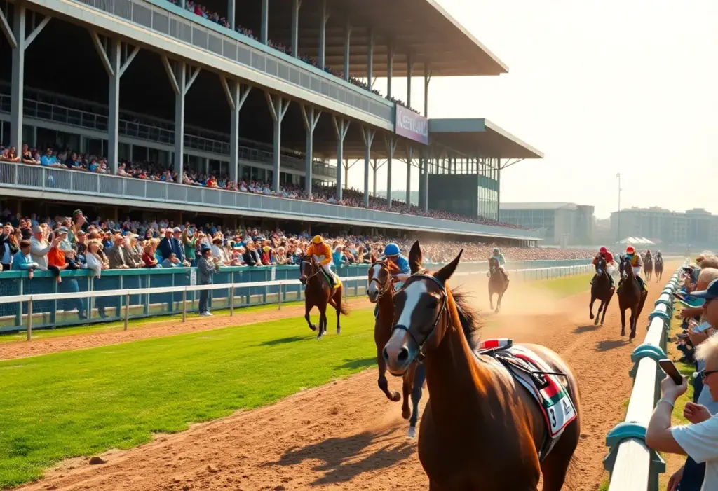 Horses racing at Keeneland Race Course during Breeders' Cup