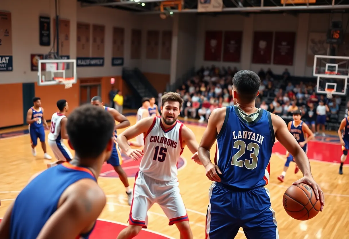 Kentucky Wildcats players in action during a basketball game.