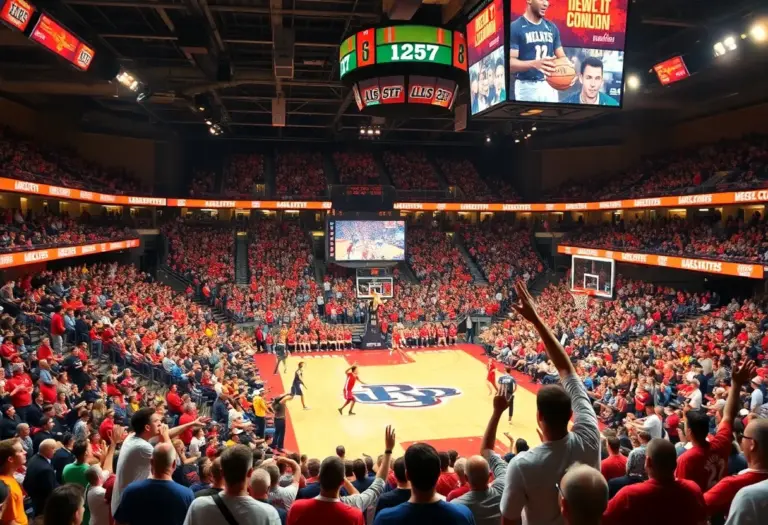 Fans celebrating the Kentucky Wildcats victory