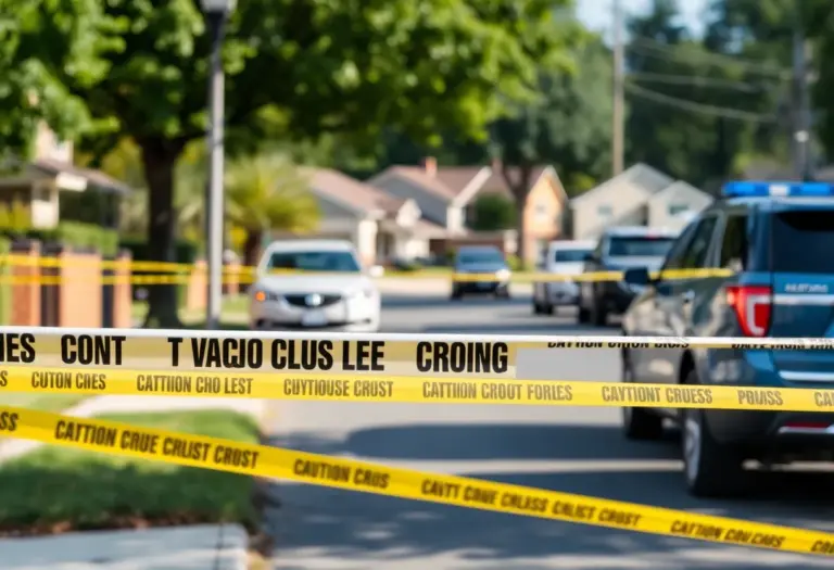 Police scene at Maywick View Lane with caution tape