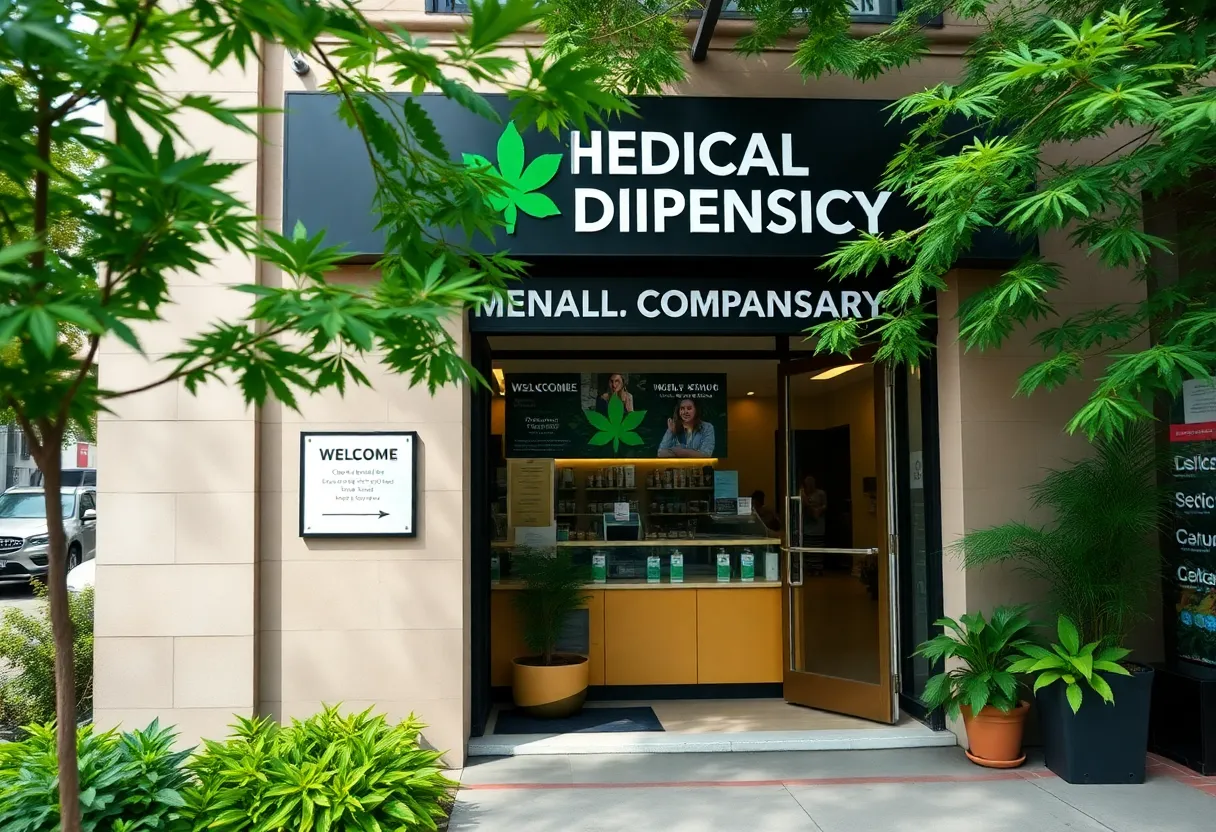 Exterior view of a new medical marijuana dispensary in Lexington, Kentucky.