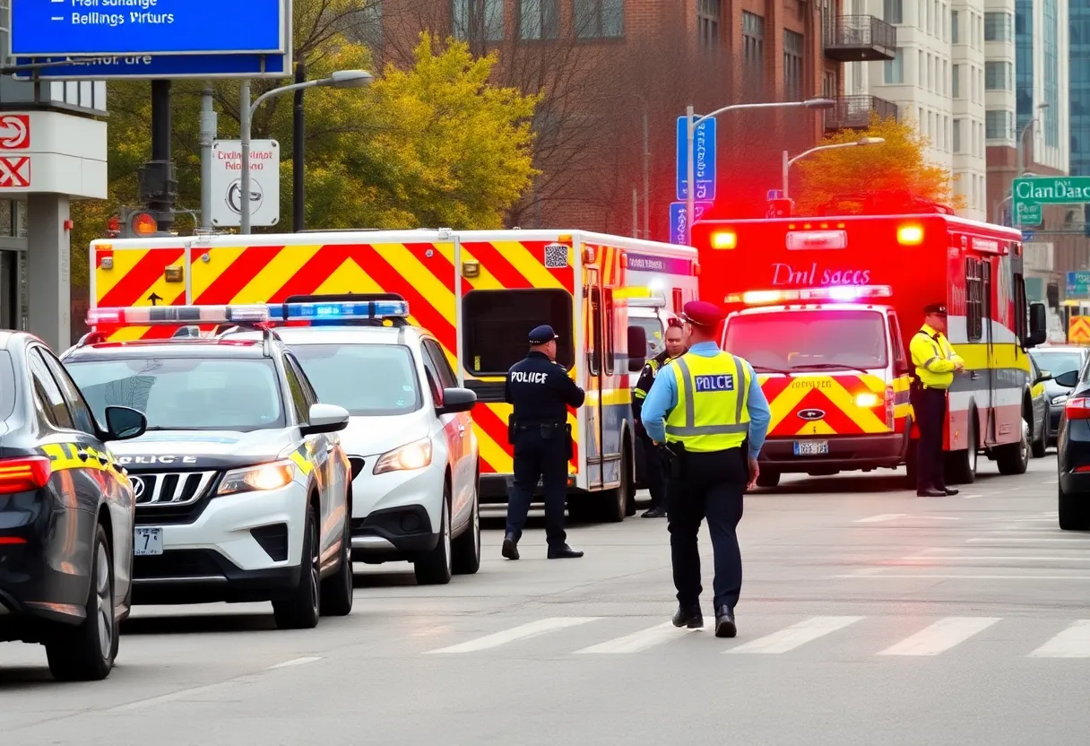 Police officers at the scene of an officer-involved shooting in Lexington
