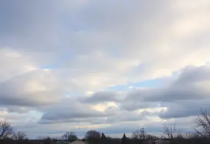 Cloudy skies over Lexington Kentucky during winter