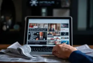 Visual representation of digital press release distribution.