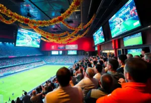 Fans enjoying the Super Bowl betting event at Red Mile Gaming and Racing in Lexington