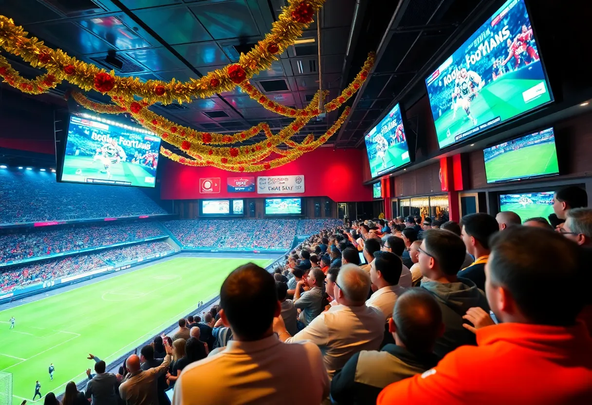 Fans enjoying the Super Bowl betting event at Red Mile Gaming and Racing in Lexington