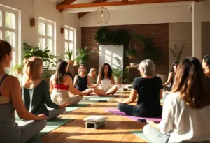Women participating in a self-care workshop in Lexington.