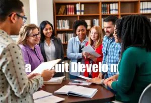 Faculty and staff discussing leadership development at the University of Kentucky