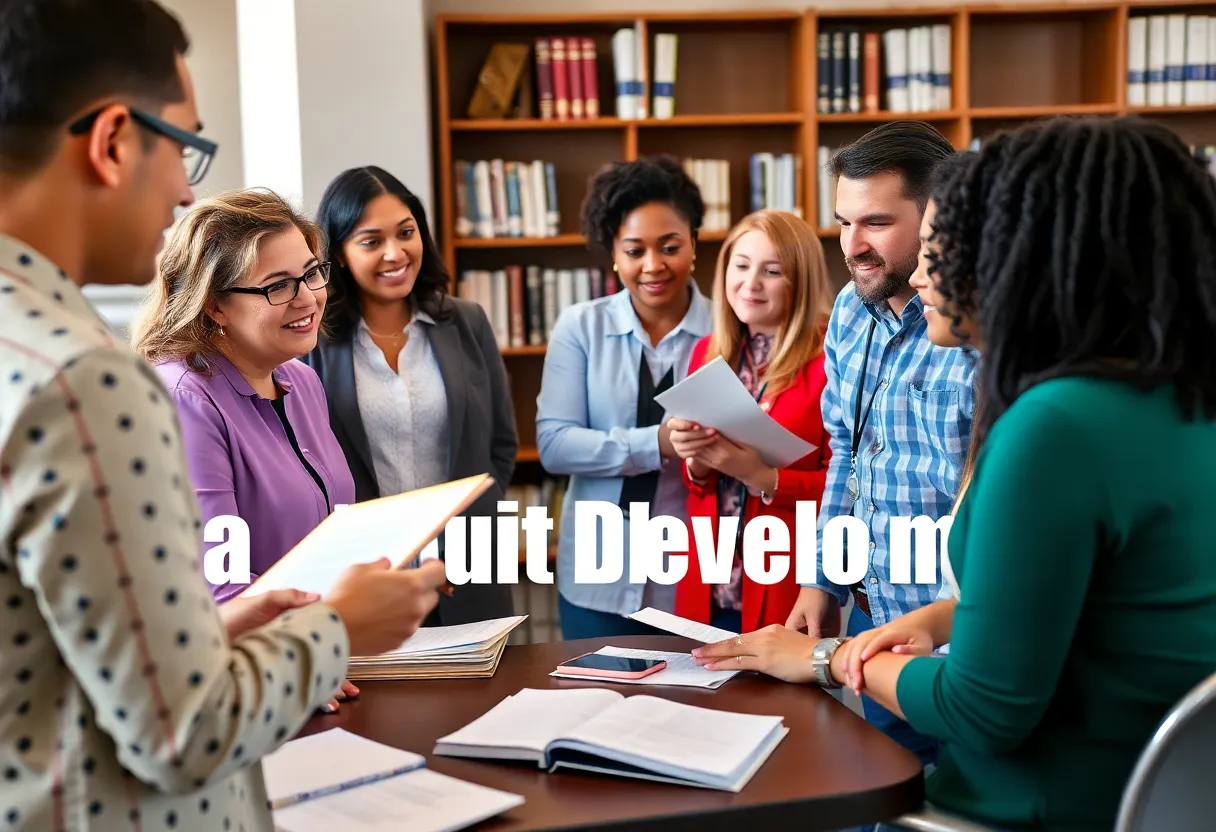 Faculty and staff discussing leadership development at the University of Kentucky