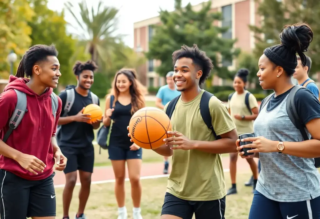 Students participating in sports activities at the University of Kentucky.