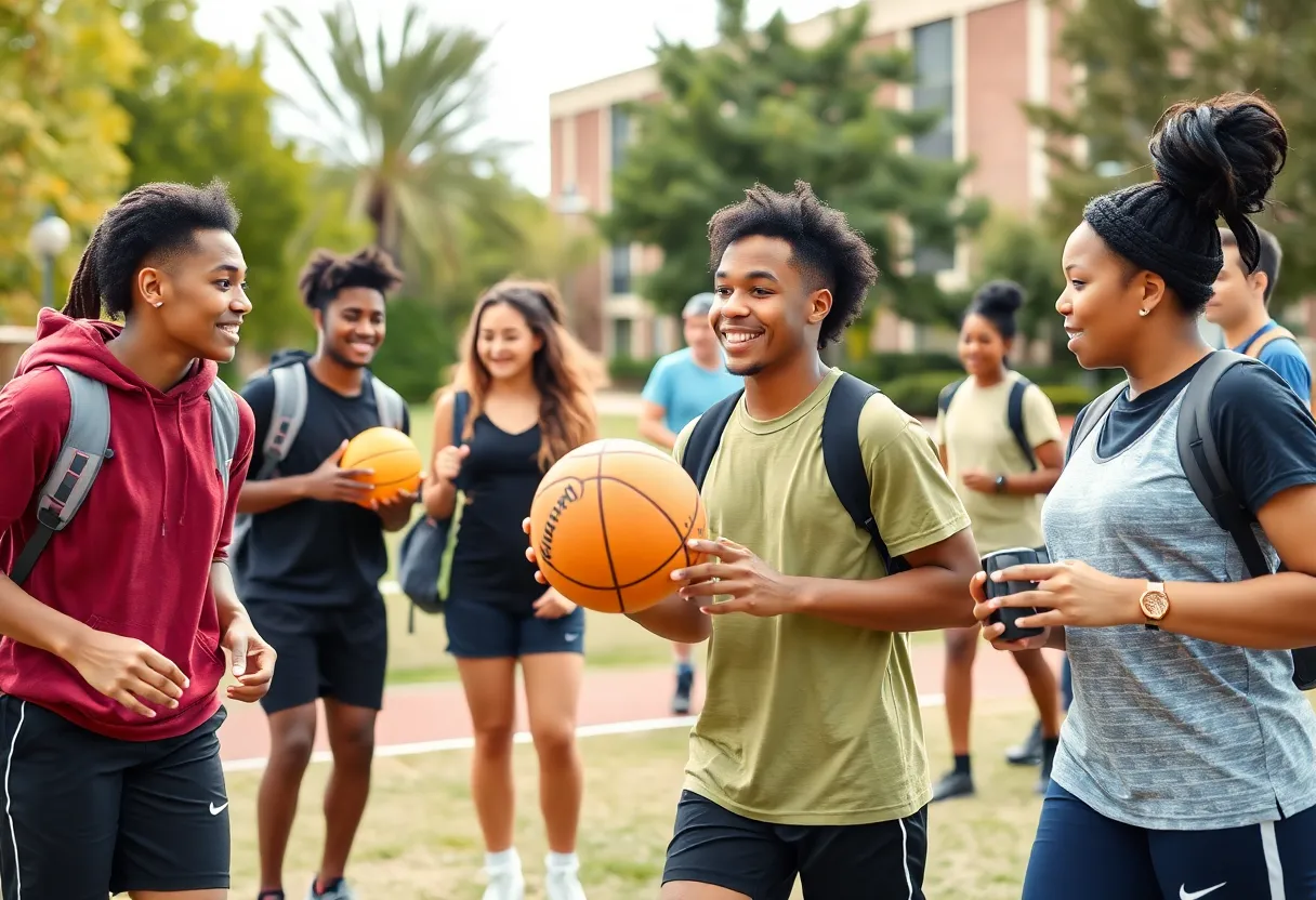 Students participating in sports activities at the University of Kentucky.