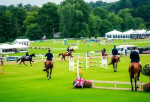 Riders competing in the USEA Classic Series at a picturesque location.