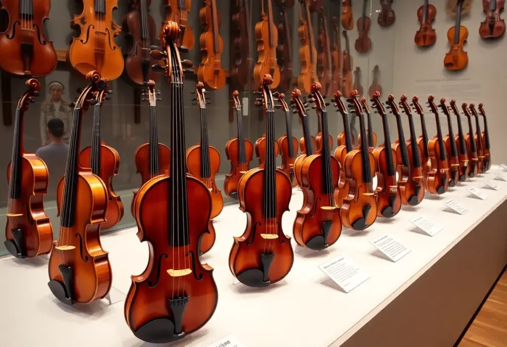 Exhibition of historic Violins of Hope showcasing their beauty and resilience.