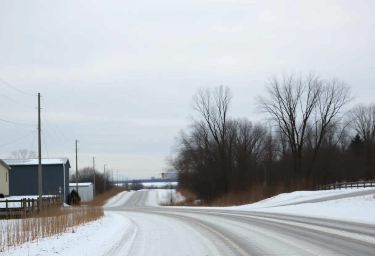Overcast skies over Lexington, Kentucky during winter